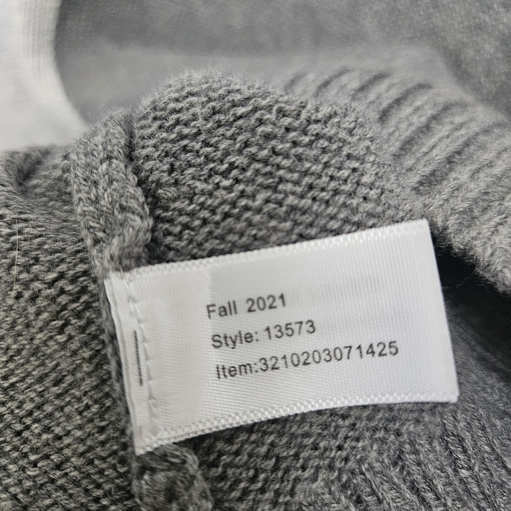 Marine LayerTwo-Tone Gray Women's Sz S Oversized Boxy Merino Wool Blend Sweater - Picture 6 of 14